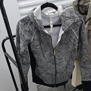 lululemon athletica Black and White Patterned Bomber Jacket